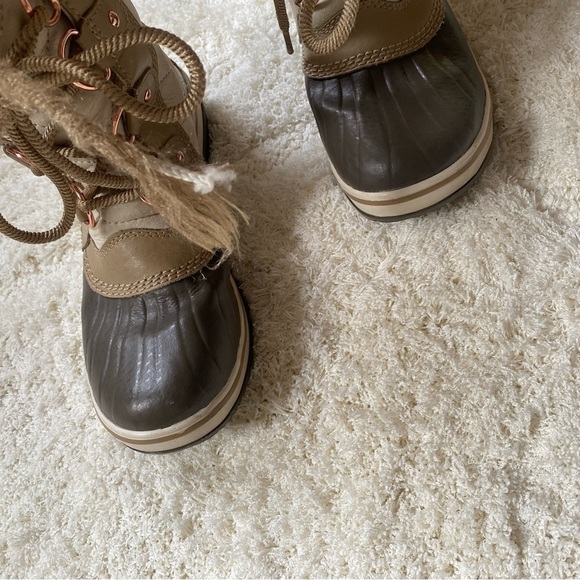 Sorel tofino tan beige Sherpa boots tie winter snow 6 - Picture 2 of 7